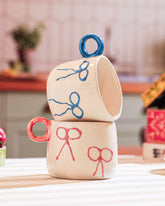 Alamkari India Ceramic Bowtie Ceramic Tea Cup Set